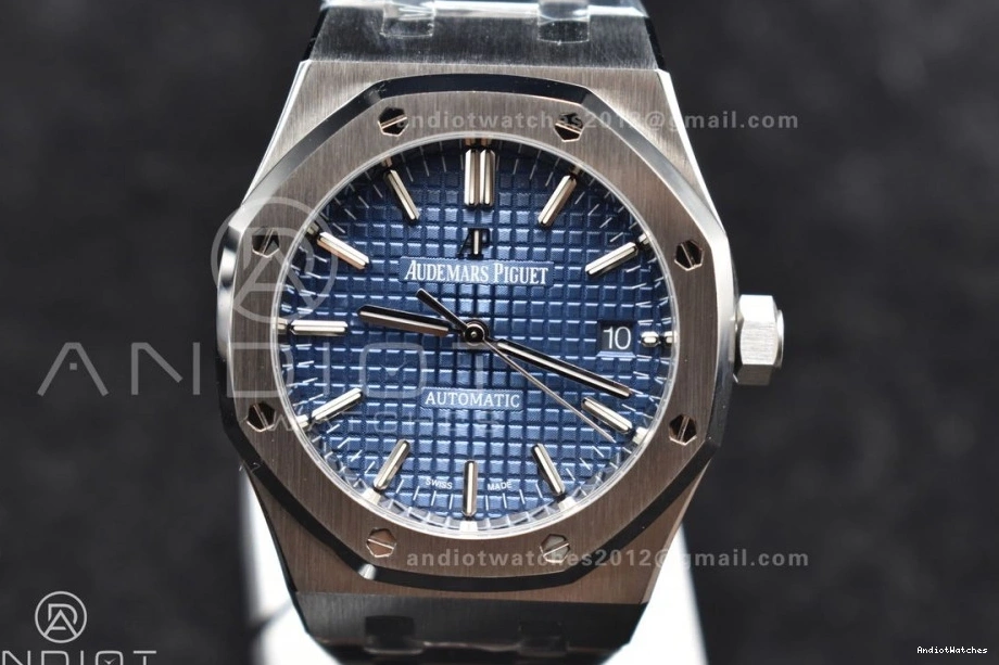 Clone SA3120 SS Edition 15450 37mm Bracelet Super Oak ZF Textured BestValue Blue Royal 1:1 Best Dial on 1029 SS 0817
